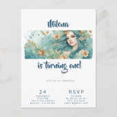 Mermaid Geburtstagsfeier Postkarte (Vorderseite)