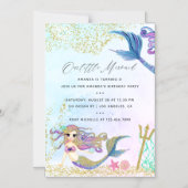 Mermaid-Geburtstagspartei Magneteinladung (Vorderseite)