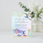 Mermaid-Geburtstagspartei Postkarte (Stehend Vorderseite)