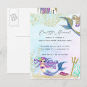 Mermaid-Geburtstagspartei Postkarte (Vorne/Hinten)