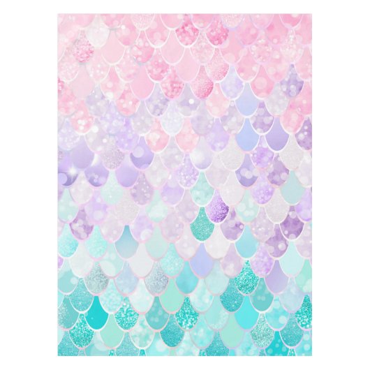 Mermaid Geburtstagsparty für Mädchen Tablecloth Tischdecke (Vorderseite)
