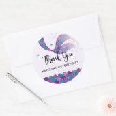 Mermaid Geburtstagsparty Stickers Lila und Aquamar (Umschlag)