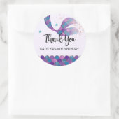 Mermaid Geburtstagsparty Stickers Lila und Aquamar (Tasche)