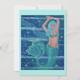 Mermaid Gemma aqua von Renee Lavoie Feiertagskarte