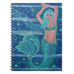 Mermaid Gemma aqua von Renee Lavoie Notizblock