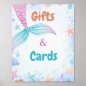 Mermaid Geschenk und Karte Geburtstag Baby Dusche Poster (Vorne)