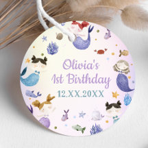 Mermaid Girl 1. Geburtstag Gastgeschenk Tags