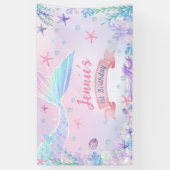 Mermaid Girl 1. Geburtstag Party Banner (Vertikal)