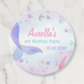 Mermaid Girl 1. Geburtstag Party Geschenkanhänger (Vorderseite)