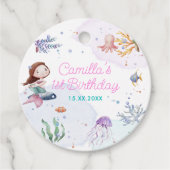Mermaid Girl 1. Geburtstag Party Geschenkanhänger (Vorderseite)