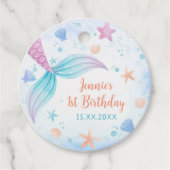 Mermaid Girl 1. Geburtstag Party Geschenkanhänger (Vorderseite)