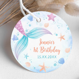 Mermaid Girl 1. Geburtstag Party Geschenkanhänger