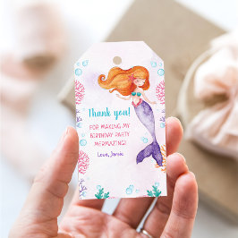 Mermaid Girl 1. Geburtstag Party Geschenkanhänger