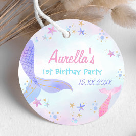 Mermaid Girl 1. Geburtstag Party Geschenkanhänger