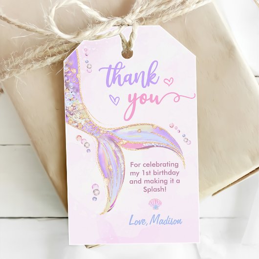Mermaid Girl 1. Geburtstag Party Geschenkanhänger