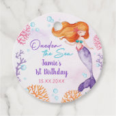 Mermaid Girl 1. Geburtstag Party Geschenkanhänger (Vorderseite)