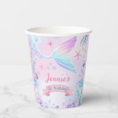 Mermaid Girl 1. Geburtstag Party Pappbecher (Vorderseite)
