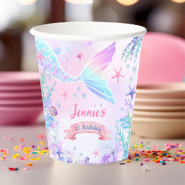 Mermaid Girl 1. Geburtstag Party Pappbecher