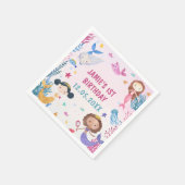 Mermaid Girl 1. Geburtstag Party Serviette (Ecke)