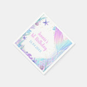 Mermaid Girl 1. Geburtstag Party Serviette (Ecke)