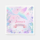 Mermaid Girl 1. Geburtstag Party Serviette (Vorderseite)