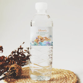 Mermaid Girl 1. Geburtstag Party Wasserflaschenetikett