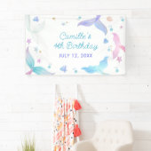 Mermaid Girl 4. Geburtstags-Party Banner (Insitu)