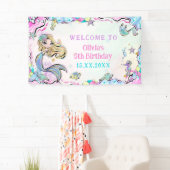 Mermaid Girl 5. Geburtstagsparty Banner (Insitu)