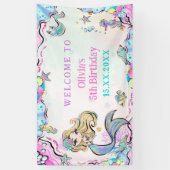 Mermaid Girl 5. Geburtstagsparty Banner (Vertikal)