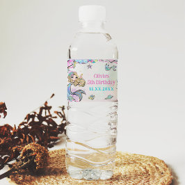 Mermaid Girl 5. Geburtstagsparty Wasserflaschenetikett