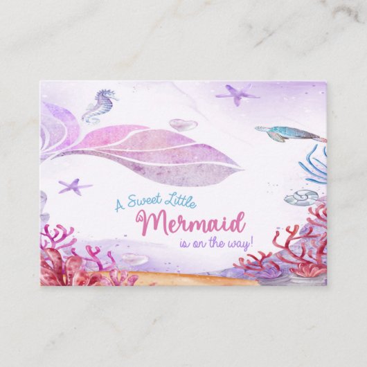 Mermaid Girl Baby Duschkabine Party Begleitkarte (Vorderseite)