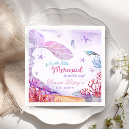 Mermaid Girl Baby Duschkabine Party Serviette