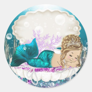 Mermaid Girl Baby Shower Aufkleber