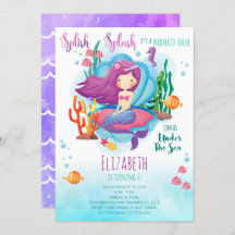 Mermaid Girl Birthday Einladung