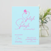 Mermaid Girl Birthday Minimalistisch Simple Modern Einladung (Stehend Vorderseite)