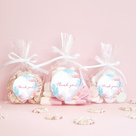 Mermaid Girl Birthday Party Danke Runder Aufkleber