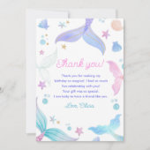 Mermaid Girl Birthday Party Dankeskarte (Vorderseite)