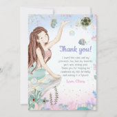 Mermaid Girl Birthday Party Dankeskarte (Vorderseite)