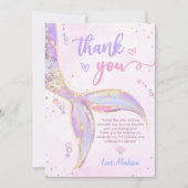 Mermaid Girl Birthday Party Dankeskarte (Vorderseite)