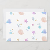 Mermaid Girl Birthday Party Dankeskarte (Rückseite)