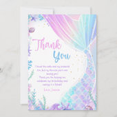 Mermaid Girl Birthday Party Dankeskarte (Vorderseite)