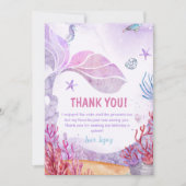 Mermaid Girl Birthday Party Dankeskarte (Vorderseite)