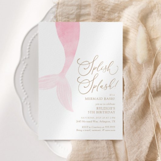 Mermaid Girl Birthday Party Einladung