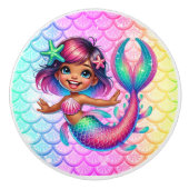 Mermaid Girl Cabinet Knob Keramikknauf (Vorderseite)