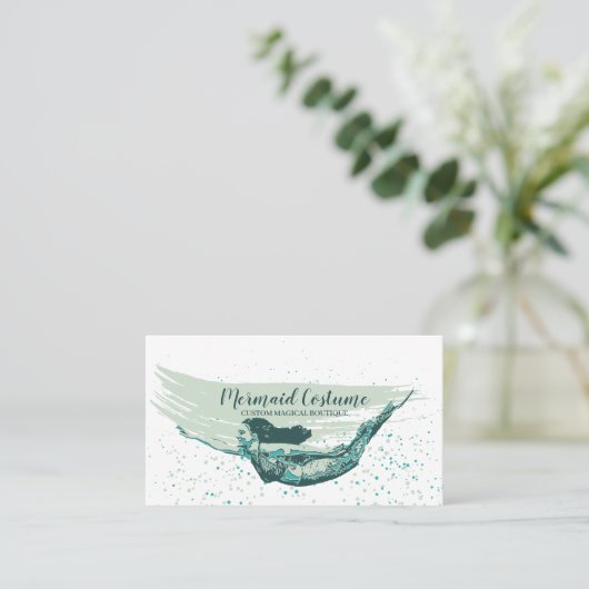 Mermaid Girl Costume Entertainer Visitenkarte (Stehend Vorderseite)