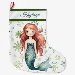 Mermaid Girl Großer Weihnachtsstrumpf