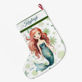 Mermaid Girl Großer Weihnachtsstrumpf (Rückseite (Hängend))