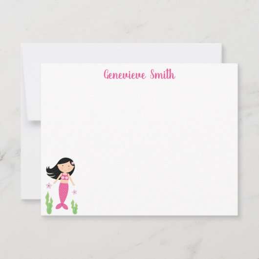 Mermaid Girl Mitteilungskarte (Vorderseite)