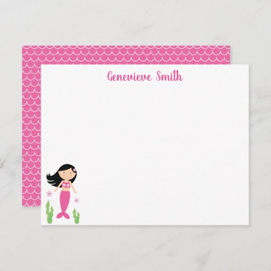 Mermaid Girl Mitteilungskarte (Vorne/Hinten)