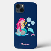Mermaid Girl Niedlich Beach Narwhal Monogram Case-Mate iPhone Hülle (Rückseite)